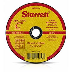 DISCO ABRASIVO DE CORTE 178X3,0X22,23 DAC180-34X