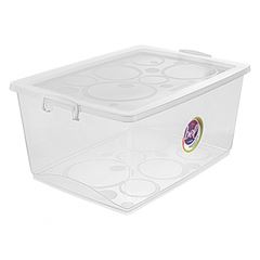 CAIXA PLÁSTICA 60L CRISTAL C/ PUXADOR 63 X 30,5 X 41CM 80900 