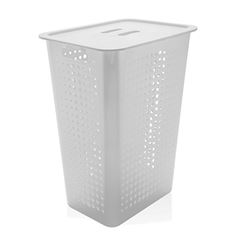 CESTO DE ROUPAS BRANCO 47L C/ TAMPA