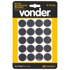 FELTRO AUTO-ADESIVO REDONDO 22MM 3374022300 PRETO