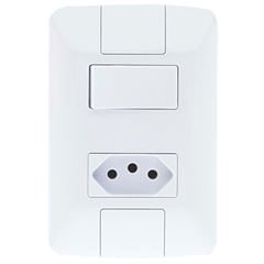 CONJUNTO INTERRUPTOR SIMPLES 6A+TOM.2P+10A 57241064 TRAMONTINA