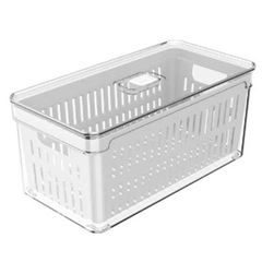 ORGANIZADOR C/ CESTO OU CLEAR FRESH 5 LITROS - TRANSPARENTE E BRANCO