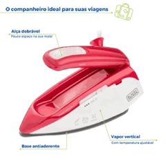 FERRO DE PASSAR A VAPOR PARA VIAGEM FXVG1-BR BLACK E DECKER