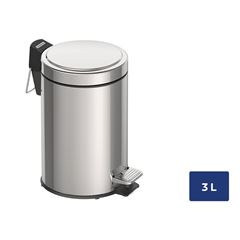 LIXEIRA C/ PEDAL EM AÇO INOX ACAB POLIDO 3 LITROS 94538103