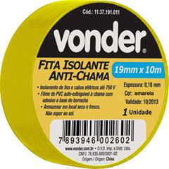 FITA ISOLANTE 19MMX10M AMARELA 1137191001