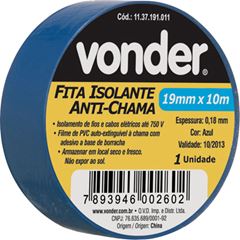 FITA ISOLANTE 19MMX10M AZUL 1137191011