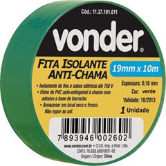 FITA ISOLANTE 19MMX10M VERDE 1137191081