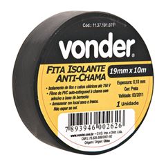 FITA ISOLANTE 19MMX5M 1137190571 PRETA